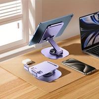 Metal Phone Holder, 360° Rotatable Phone Stand, Multi-functional Folding & Portable Lazy Desktop Stand, Universal Phone Acce...