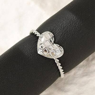 Heart 304 Stainless Steel Open Cuff Rings for Women