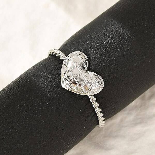 Heart 304 Stainless Steel Open Cuff Rings for Women
