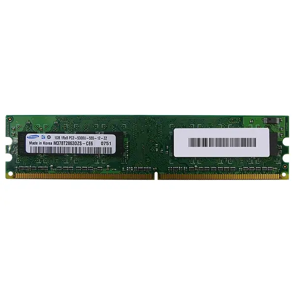 Samsung M378T2863DZS-CE6 | 1GB DDR2-667MHz PC2-5300 Non-ECC Unbuffered UDIMM CL5 1Rx8 1.8V 240-Pin Memory Module