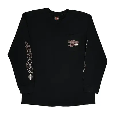 Florida Harley Davidson Graphic Long Sleeve T-Shirt - XL Black Cotton