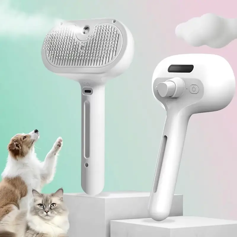 Pet Spray Hair Removal Comb, 1 Count Electric Spray Cat Brush for Shedding, Pet Dog Brush, Pet Hair Brush, USB Rechargeable ...