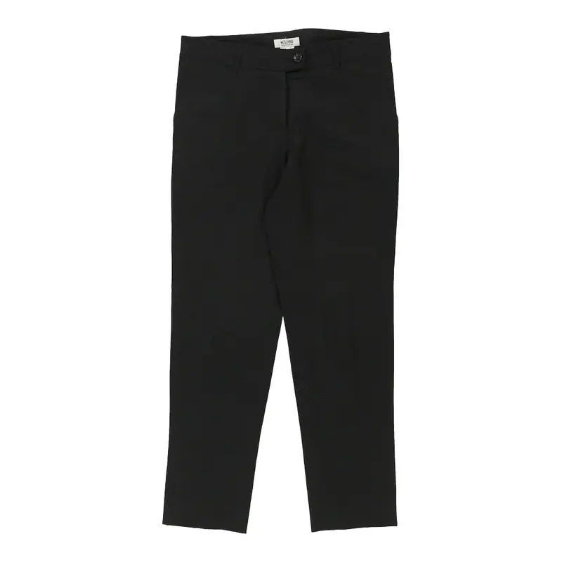 Cheap & Chic Moschino Trousers - 32W UK 12 Black Cotton | Size: UK 12