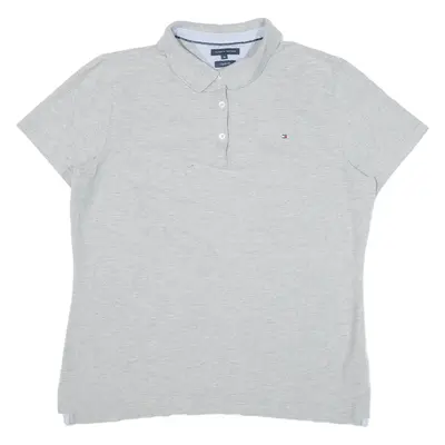 TOMMY HILFIGER Classic Fit Girls Polo Shirt Grey XL