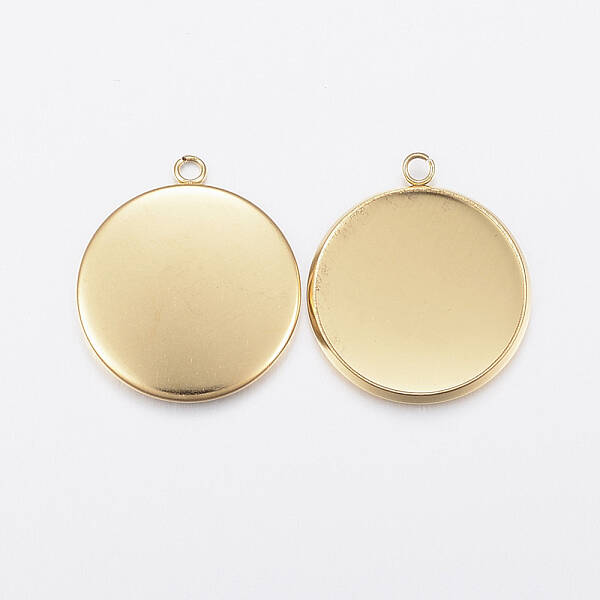 Ion Plating(IP) 304 Stainless Steel Pendant Cabochon Settings