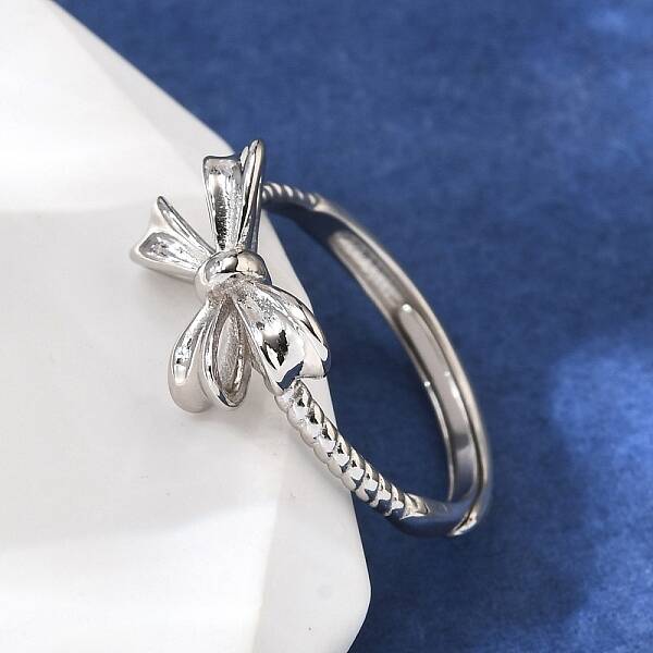 Rhodium Plated 925 Sterling Silver Adjustable Rings
