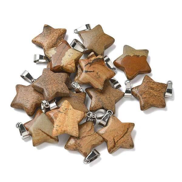 Natural Picture Jasper Pendants