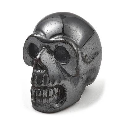 Synthetic Non-Magnetic Hematite Skull Display Decorations