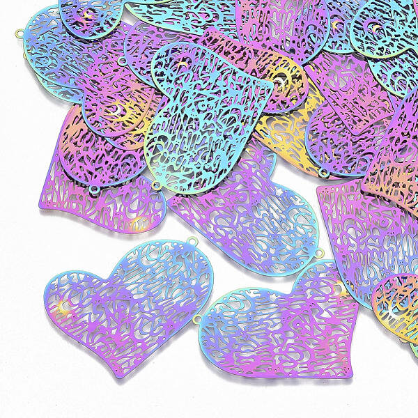 Ion Plating(IP) 201 Stainless Steel Filigree Pendants