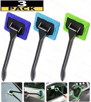 3 Pack Window Windshield Cleaning Tool Microfiber Car Wiper Cleaner Glass Brush Microfiber Car Wiper Windshield Cleaning Auto...