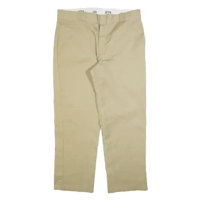 DICKIES 874 Workwear Mens Trousers Beige Regular Straight W38 L30