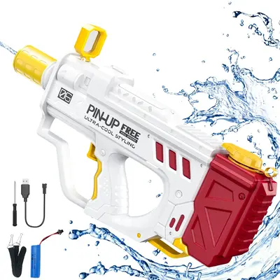 EFFUN Rapid-Fire Electric Water Gun, 300ml Capacity, 275-315in Range, LED Effects & Rechargeable - Dual Modes for Kids/Adults