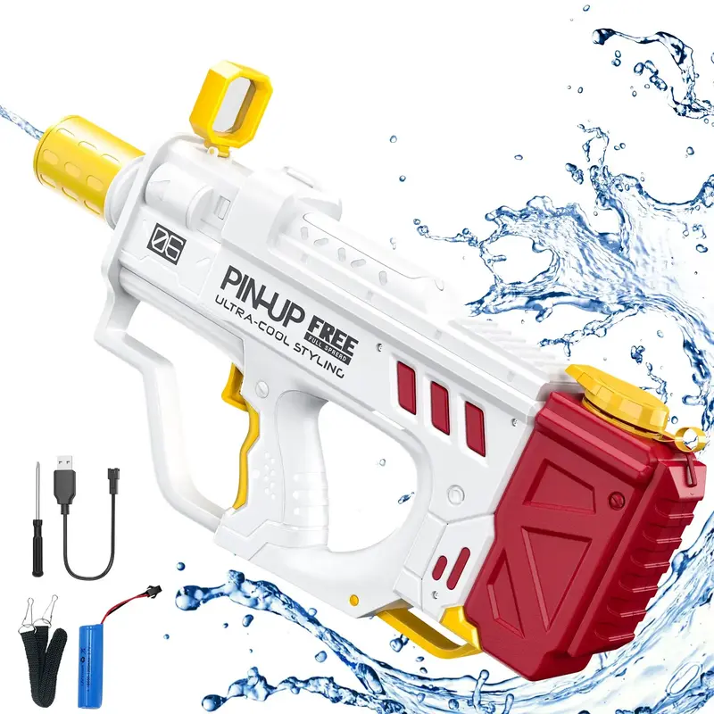 EFFUN Rapid-Fire Electric Water Gun, 300ml Capacity, 275-315in Range, LED Effects & Rechargeable - Dual Modes for Kids/Adults