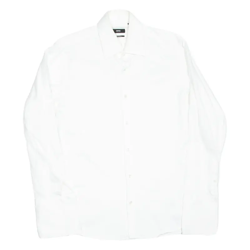 BOSS Mens Formal Shirt White Long Sleeve L