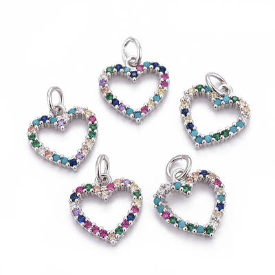 Brass Micro Pave Cubic Zirconia Charms