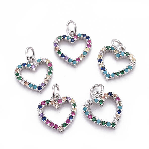 Brass Micro Pave Cubic Zirconia Charms