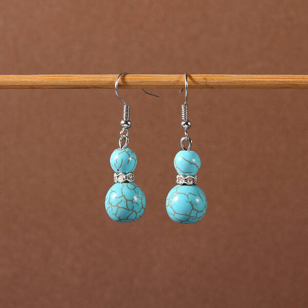 Bohemian tassel turquoise earrings