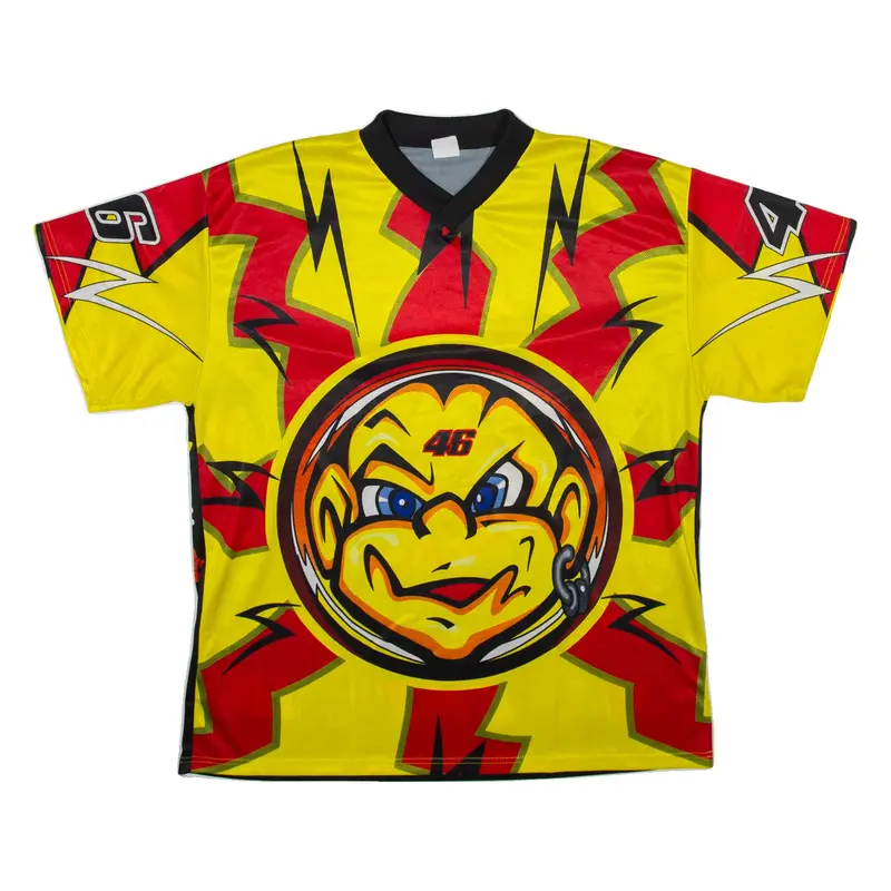 VALENTINIK Crazy Print Sport Mens Jersey Yellow V-Neck L