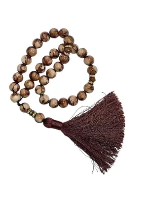 Premium 33 Beads Tasbeeh – 8mm Brown Textured Paint, Stylish & Traditional Design for Praying and Meditation