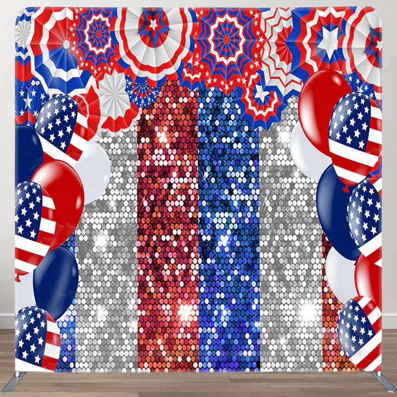 Glitter Bokeh Fabric Backdrop Cover for Independence Day - Aperturee