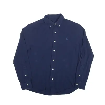 RALPH LAUREN Stretch Plain Shirt Blue Long Sleeve Mens M