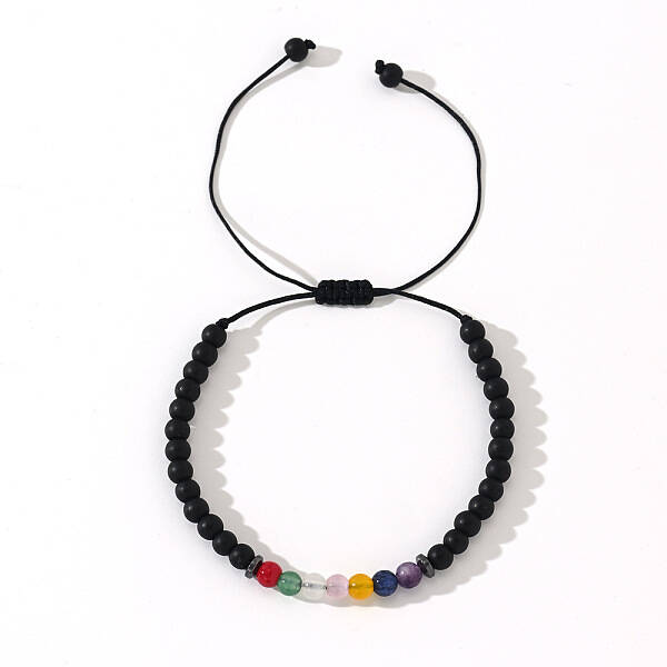 Natrual Mixed Gemstone Beads Braided Bead Bracelets