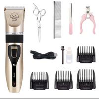 Rechargeable Cordless Electric Quiet Dog Shaver Clippers Set for Dogs, Cats, and Pets - Low Noise Grooming Kit with Precision...