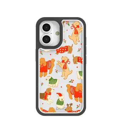 Clear Jolly Doggos iPhone 16 Case With Black Ridge