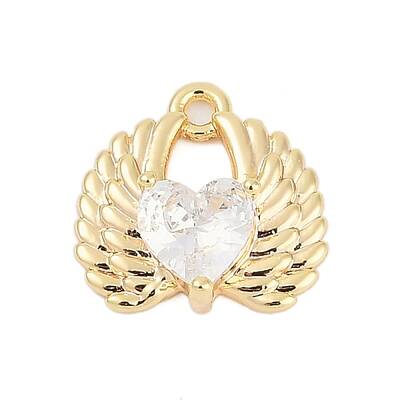 Brass Micro Pave Cubic Zirconia Charms