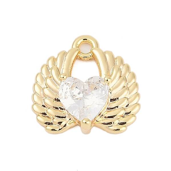 Brass Micro Pave Cubic Zirconia Charms