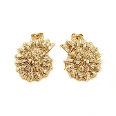 Shell Shape Brass Stud Earrings