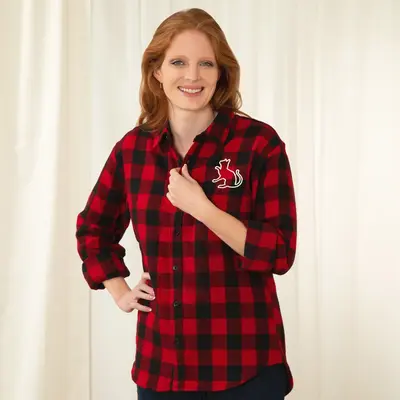 Pet Silhouette Flannel Shirt - Dog - 4X
