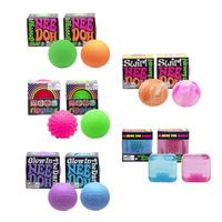 NeeDoh Teenie 10-Pack - 5 Styles of Teenie Squishies- Nice Ice Baby, Original, Swirl, Ripples, Glow; Sensory Fidget Toy Set, ...