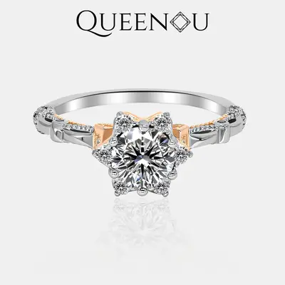 【#161】1CT SYNTHETIC MOISSANITE RINGS ANNIVERSARY for GIRL WHITE RED BLUE AURORA PUROLE – Fashionable Jewelry for Women,...