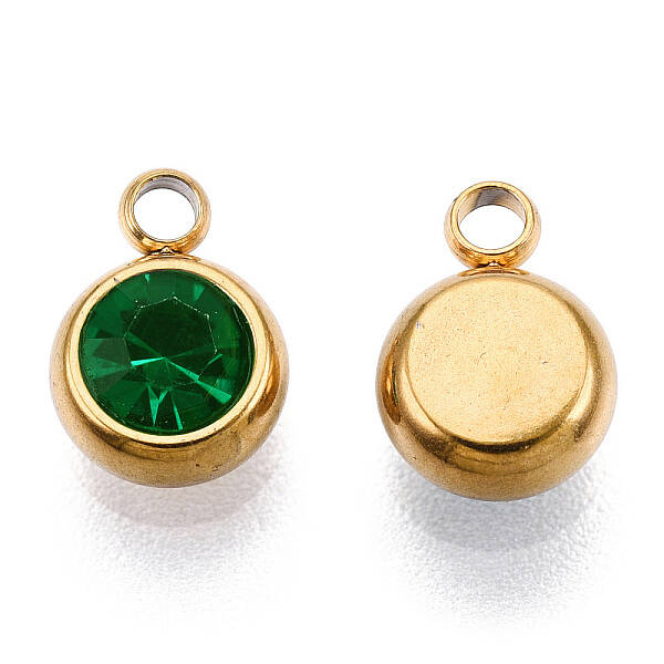 PVD Vacuum Plating 201 Stainless Steel Rhinestone Charms