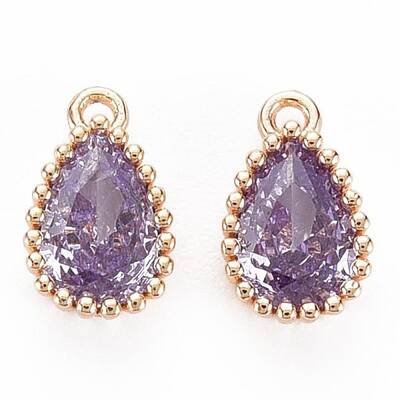 Brass Inlaid Cubic Zirconia Charms