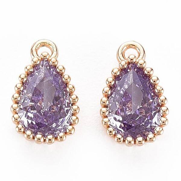 Brass Inlaid Cubic Zirconia Charms