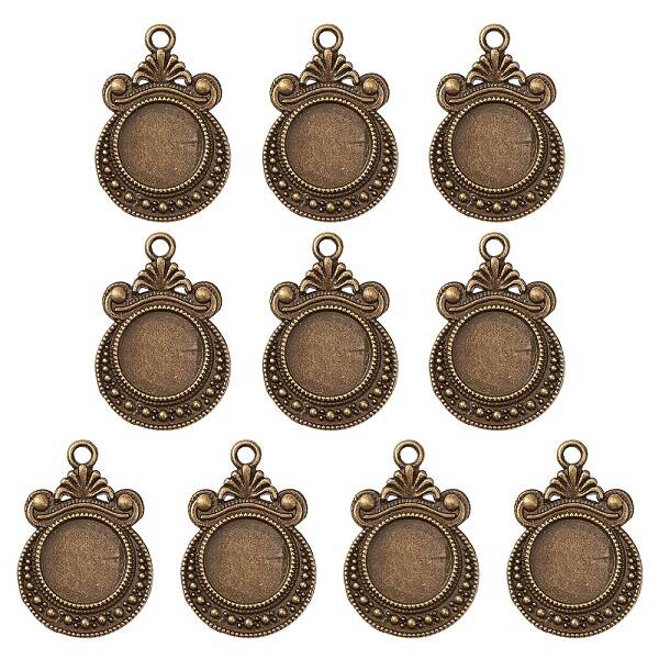 Tibetan Style Zine Alloy Pendant Cabochon Settings