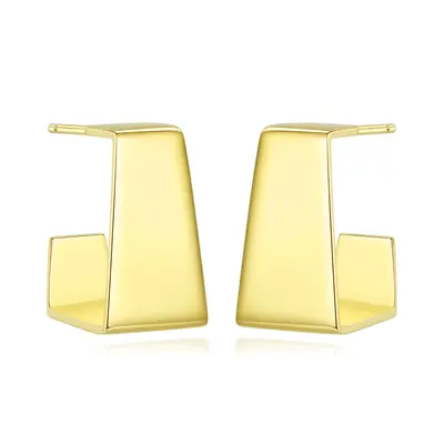 Sterling Silver with Yellow Gold Plated Stud Earrings