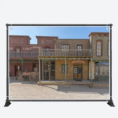 Western Vintage Wooden House Architecture Backdrop - Aperturee