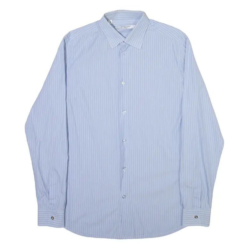 GIVENCHY Mens Shirt Blue Striped Long Sleeve M