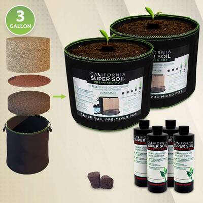 PreMixed Super Soil 3 Gallon Pot - 2 Pack - $110.95