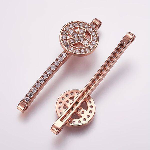 Brass Micro Pave Cubic Zirconia Links