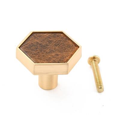 Hexagon with Marble Pattern Brass Box Handles & Knobs