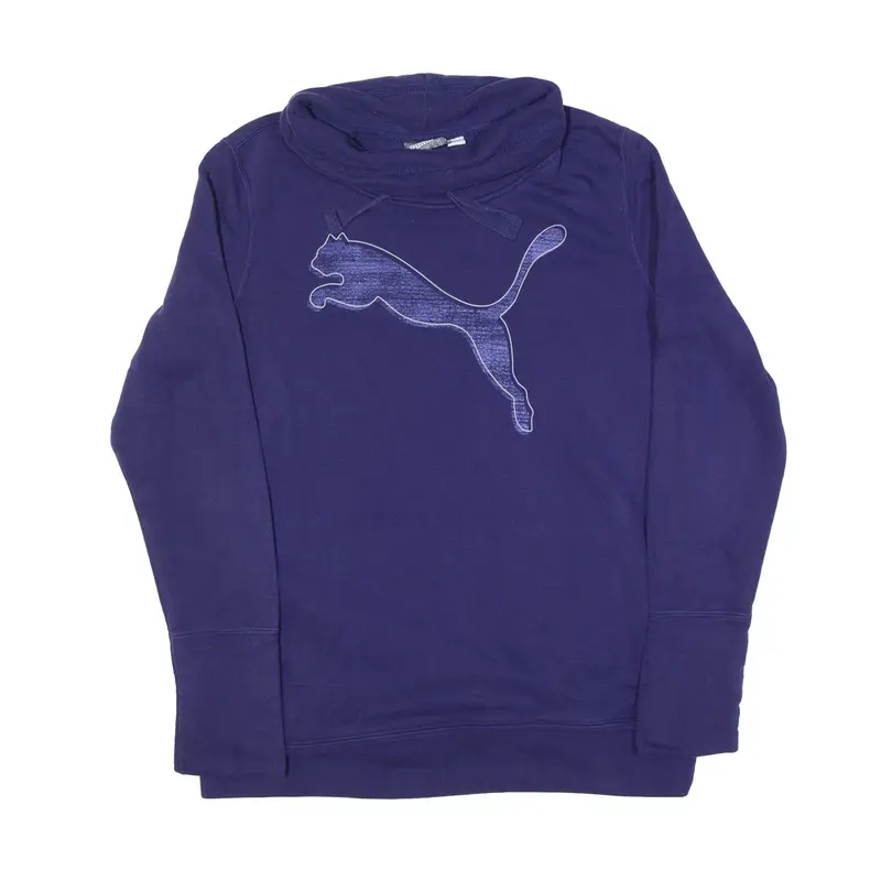 PUMA Sweatshirt Blue Roll Neck Womens UK 10