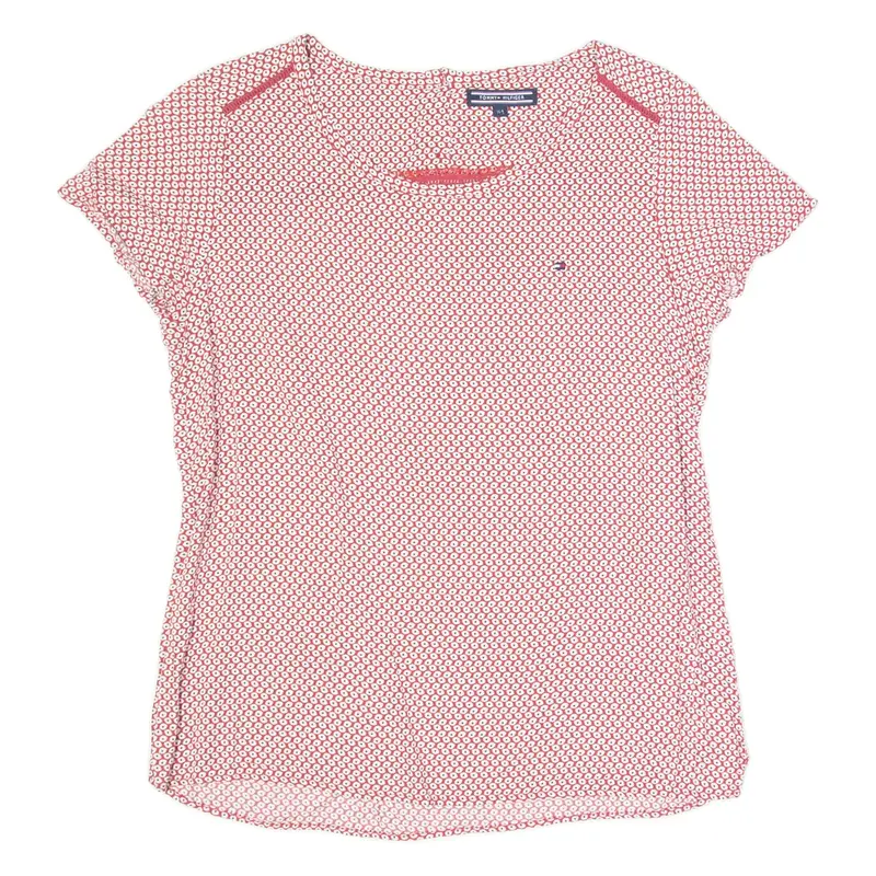 TOMMY HILFIGER Womens Printed Blouse Red Polka Dot S