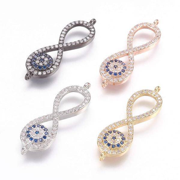 Brass Micro Pave Cubic Zirconia Links
