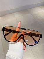 Summer Trendy Shield Frame Thin Glasses Trends for Women, Modern Personality Semicircle Glasses, Trendy Casual Sunglasses, Ri...