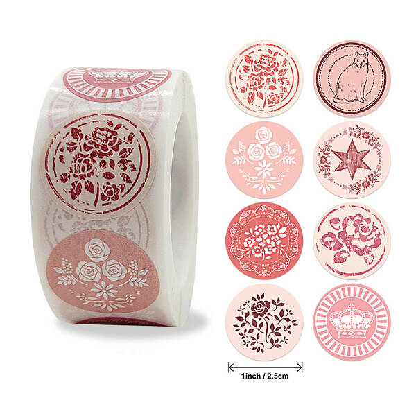 8 Styles Self-Adhesive Kraft Paper Gift Tag Stickers