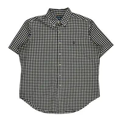 Ralph Lauren Checked Short Sleeve Shirt - XL Black & White Cotton | Size: x-large